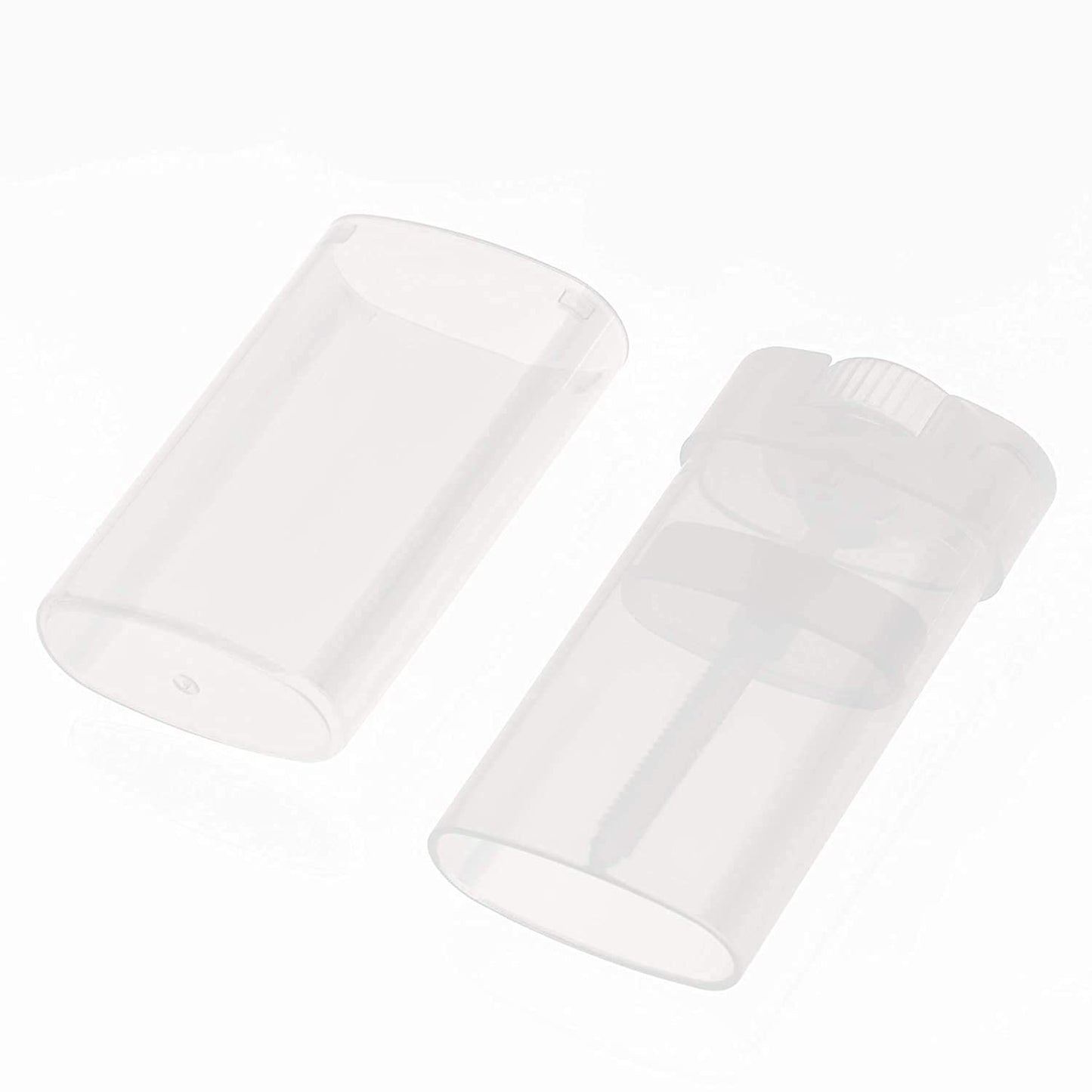 Healthcom 30pcs 0.5 Oz Clear Empty Plastic Deodorant Containers New Empty Oval Lip Balm Tubes 15ml Oval Deodorant Containers for Lipstick Crayon Chapstick DIY Make Your Own Deodorant Lotion Bar
