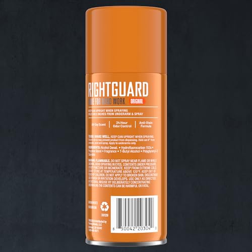 Right Guard Sport Original Scent Deodorant Spray - Aluminum Free Protection Spray Deodorant For Men, Blocks Sweat, 24-Hour Odor Protection, Anti-Stain, & Long-Lasting, 8.5 oz (2 Pack)