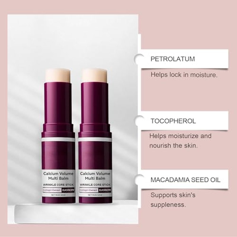 Vitaliq Cemenrete Calcium Multi Balm,Calcium Volume Multi Balm,Korean Collagen Moisturing Stick,Repair moisturizing Cream,Anti-aging,Hydrating,Firming Skin, Almond & Vitamin E for Neck, Face (1PC)