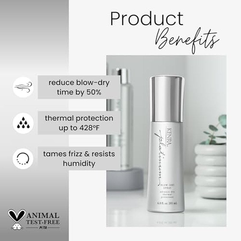 Platinum Blow-Dry Spray | Time-Saving Heat Protectant | Detangles, Smooths, and Softens | Eliminates Frizz & Resists Humidity | Medium To Coarse Hair