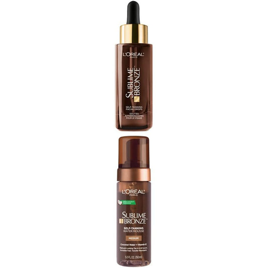 L'Oreal Paris Sublime Bronze Tanning Drops & Hydrating Self-Tanning Water Mousse Bundle