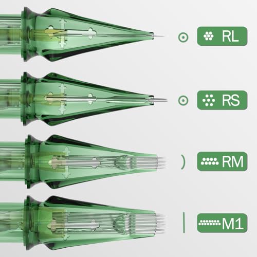 Tattoo Cartridge Needles,Solong Pro 50Pcs Disposable Tattoo Needles Liners 12#(5RL) Round Liner X-Taper Tattoo Needle Cartridge EN01S-50-1205RL-X