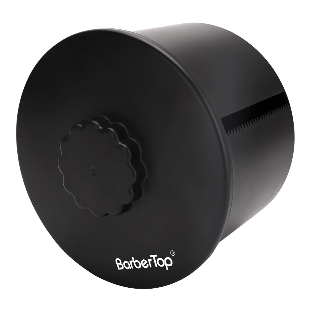 BARBERTOP Black Paper Roll Holder, Neck Strip Dispenser, Neck Papers Case, Hairdressing Tool for Barber
