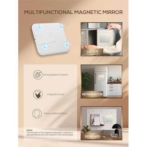 OMIRO Makeup Case, Makeup Bag with Light Up Mirror Set, Makeup Organizer Bag with Magnet Makeup Mirror for Women and Girls