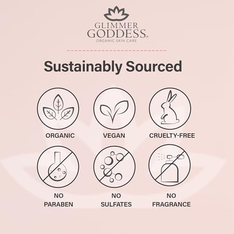 Glimmer Goddess Organic Whipped Body Butter for Women - Moisturizer Cream with Shea & Cocoa Butter, Almonds & Coconut Oil - Jasmine, 8oz