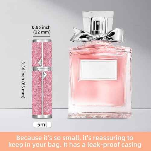 AB00GR 5ml Leather Perfume Atomiser Refillable, Bottom Fill Perfume Bottle, Portable and Leak-proof Suitable for Women and Men (AB00GR 5ml)
