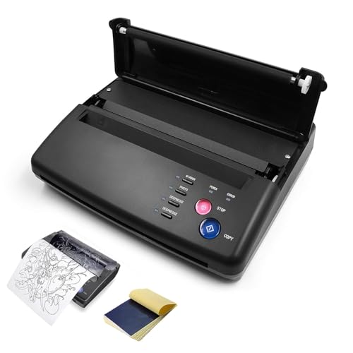 BIOMASER Tattoo Stencil Printer for Tattooing,Tattoo Printer Transfer Stencil Machine Drawing Thermal Maker Copier with 20 Transfer Papers£¨Black