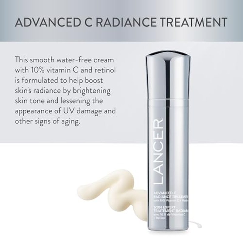 Lancer Skincare Advanced C Radiance Treatment, Vitamin C?Cream Face Care, Gentle Moisturizer and Anti Aging Cream 1.7 oz