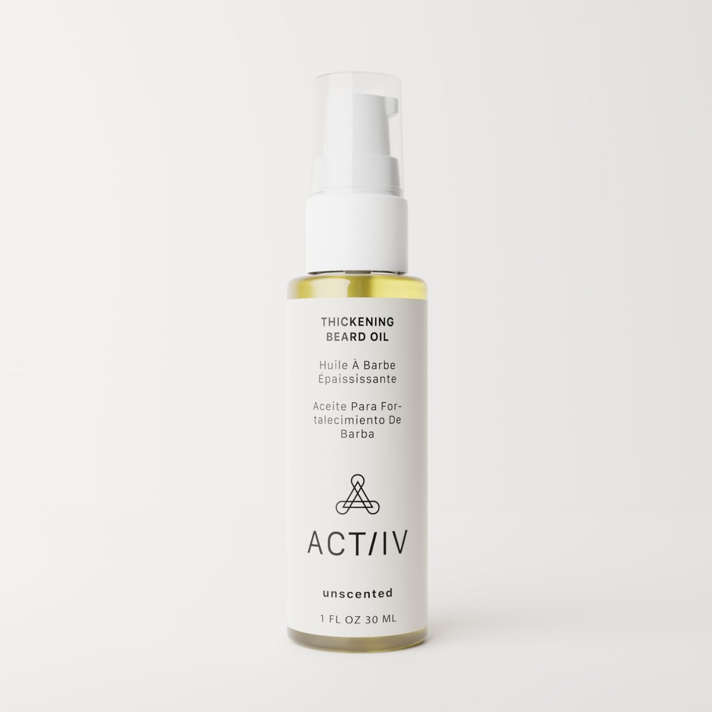 ACTIIV Thickening Beard Oil (Unscented) | Promotes Thicker Fuller Beard Growth, Nourishes & Softens Facial Hair, Lightweight Non-Greasy Formula, Vegan, Plant-Based, All Beard Types, 30 mL / 1 oz