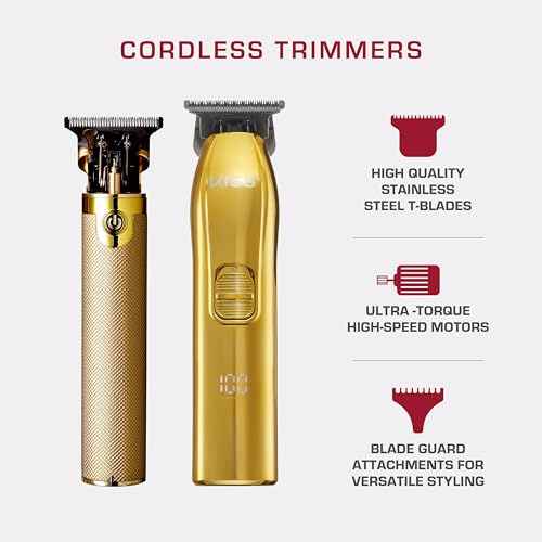 KISS Precision Blade Cordless Trimmer with Stainless Steel T-Blade, Powerful High-Torque, High-Speed Motor, 3 Blade Guard Attachments & Blade Cover, USB Cable & Long-Lasting Lithium Ion Battery