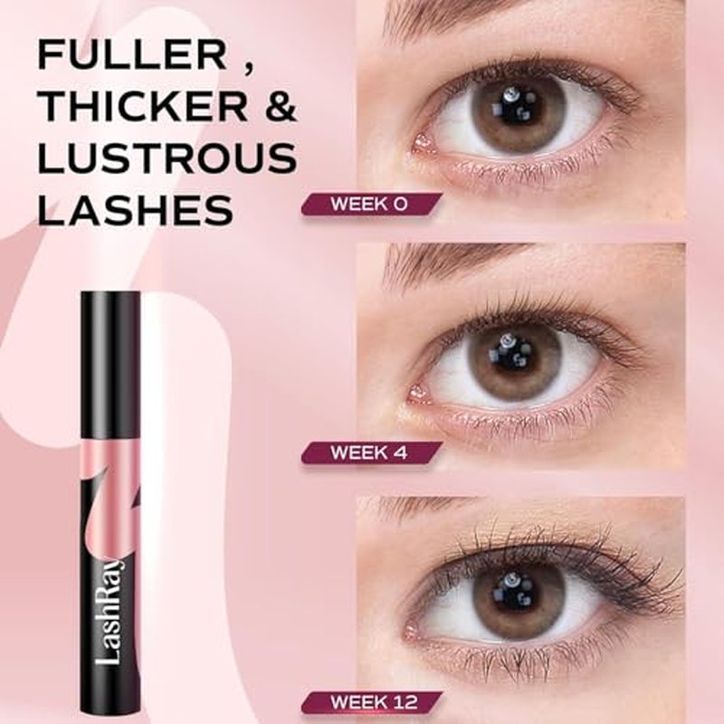 Advanced Lash Serum for Eyelash Growth: LashRay Eye Lash Enhancing Serum to Grow Longer Thicker Eyelashes for Women, 0.1 oz