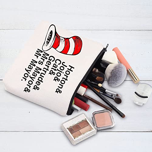 BWWKTOP Musical Cosmetic Makeup Bag Musical Theatre Gifts Horton& Jojo& Cat& Gertrude Zipper Pouch Bag For Cat Fans (Horton& Jojo)