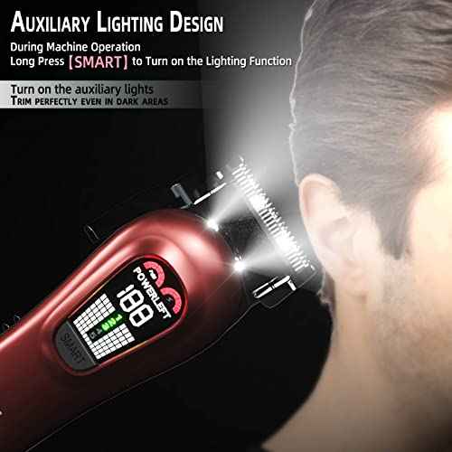 Hair Clippers for Men Professional Clippers for Men Cordless&Corded Barber Clippers for Hair Cutting & Grooming. Rechargeable Hair Trimmer Kit for Household (Red)