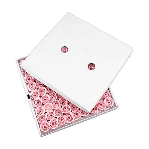 HOUSWEETY 81Pcs Bath Soap Rose Flower, Floral Scented Rose Petal Bouquet