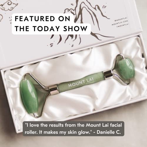 Mount Lai De-Puffing Jade Facial Roller ? The Stone of Eternal Youth, Authentic Jade Face Roller for Sculpting, Soothing & Glowing Skin, Ultimate Facial Massager Tool for Self-Care Ritual