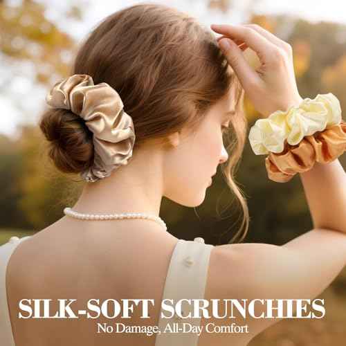 Hair Scrunchies Birthday Gifts for Women: 24Pcs Silk Satin Scrunchies for Women's Hair Stocking Stuffers for Women Adults Girls Elastic Hairs Ties No Damage Hairs Bands Womens Birthday Gifts for Mom