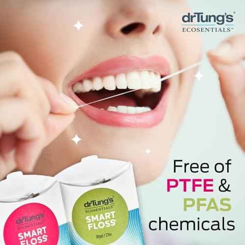 DrTung's Smart Floss - Natural, PTFE & PFAS Free Floss, Gentle on Gums, Expands & Stretches, BPA Free Floss - Natural Dental Floss Cardamom Flavor (Pack of 3)