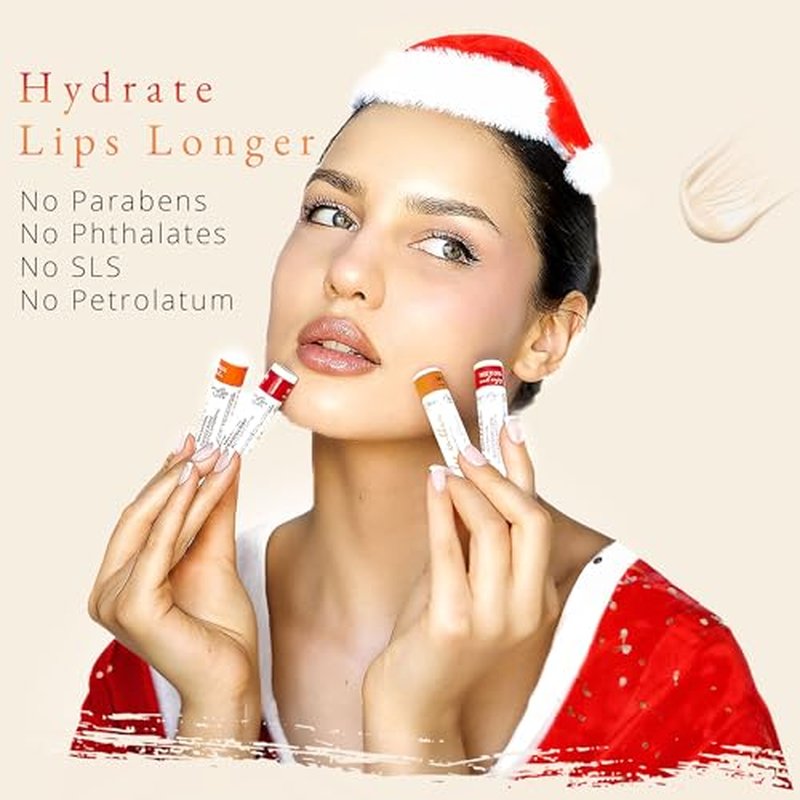 CHAP-LIP 100% All Natural Lip Balm Hydrating Bulk Chap Stick with Fruit Flavors, Coconut Oil, Cocoa Butter - Christmas Gift Stocking Stuffers Lip Therapy Pack for Men and Women - Made in USA, 60 Pack