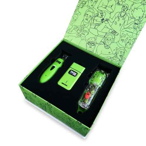 TPOB Slime 2 Barber Hair Clippers Trimmer Shaver Set for Men with Matte Green Case and X Fade Blade