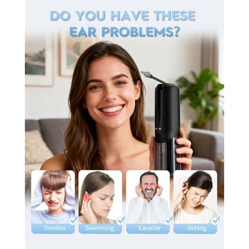 Upgraded Ear Wax Removal, Electric Ear Cleaner, Safe and Efficient Ear Cleaning, 4 Pressure Modes, 10 nozzles, Electric Earwax Cleaning Kit for Earwax Buildup