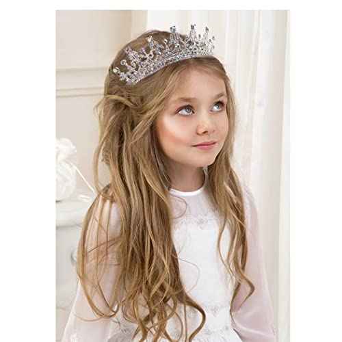 AOPRIE Tiaras and Crowns for Women Girls Guardian of Soldiers Crystal Hair Accessories for Wedding Prom Bridal Birthday Party Halloween Costume Christmas Gifts Princess Tiara for Little Girls, Silver