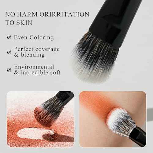 BEILI Makeup Brushes 14Pcs Professional Eyeshadow Brush Set Premium Synthetic Makeup Brushes for Liquid, Cream & Powder Eyeshadow