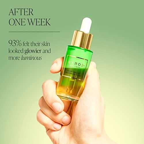 Byroe Exfoliating AHA Serum | Gentle Celery Serum for Resurfacing and Acne Prone Skin | Clarifying Pore Minimizer with Vitamin 12 Complex and LHA from Salicylic Acid | Vegan 30 ML