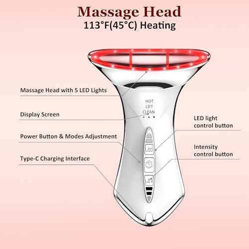 5-in-1 Red Light for Face and Neck£¬Face Neck Massager for Skin Care, Water Resistant Facial Sculptor Wand