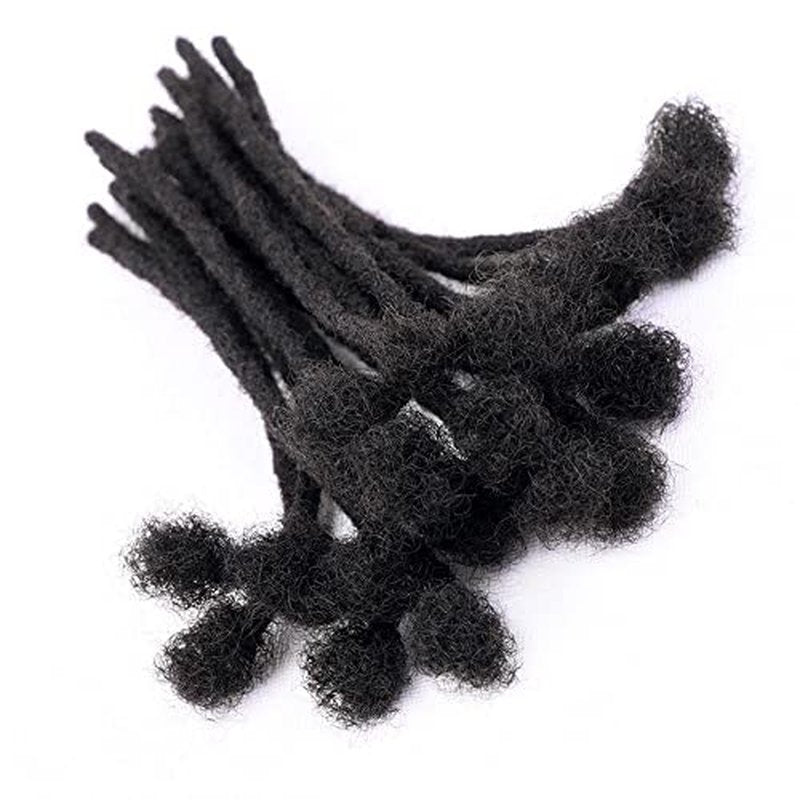 100% Real Human Hair Dreadlock Extensions for Women/Men 0.4cm Thickness 12 Inch 60 Strands Full Handmade Can be Dyed and Bleached Permanent Loc Extensions Human Hair Natural Black