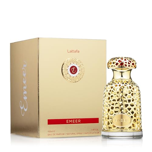 Lattafa Emeer Eau de Parfum Spray for Unisex, 3.4 Ounce