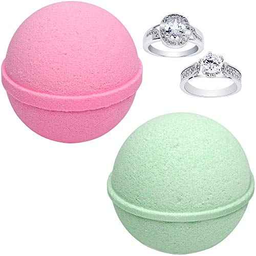 Mermaid Love Potion Bath Bombs Gift Set of 2 with Size 9 Ring Surprise Inside Each Made in USA