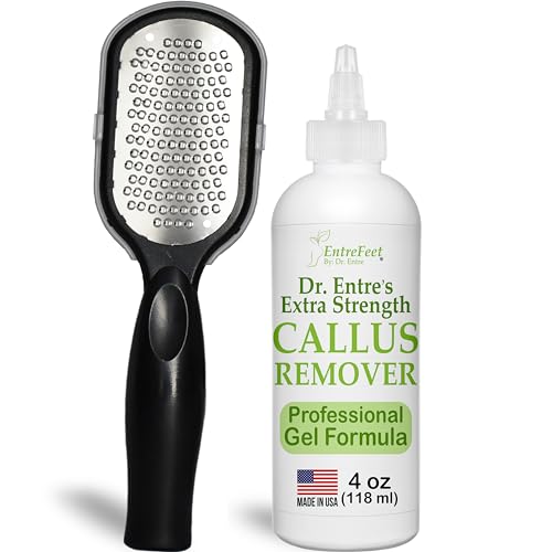 Dr. Entre's Callus Remover Gel & Foot File: Extra Strength Callus Remover for Feet, Foot Callus Remover Care, Pedicure Tools Supplies, Spa Kit, Dead Skin Scrubber, 4 oz