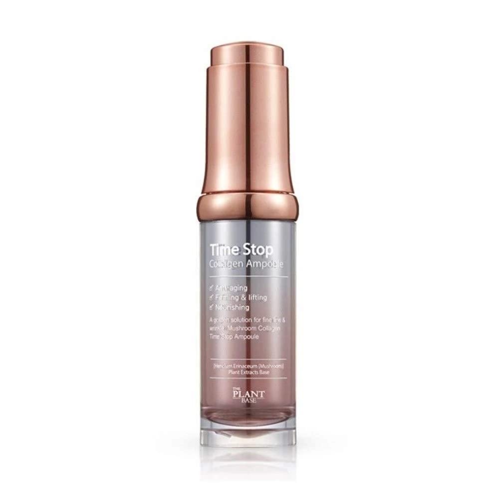 THE PLANT BASE Korean Collagen Serum – Time Stop Mushroom Ampoule, 76.5% Mushroom Extract & Vegan Collagen Face Serum for Anti-Aging, Firming & Plumping | K-Beauty Award Winner, 1.01 fl oz