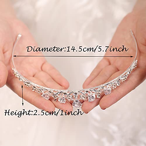 JWICOS Silver Crystal Queen Tiara and Crown for Women and Girls Fairytale Rhinestones Wedding Hair Accessories for Brides