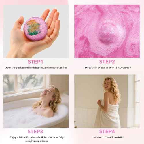 Bath Bombs for Women, 12 PCS Bath Set, Natural Bubble Bathbombs with Shea Butter, Dry Skin Moisturizing, Present for Mother¡¯s Day, Birthday, Valentine¡¯s Day for Mom, Wife, Her, Girls