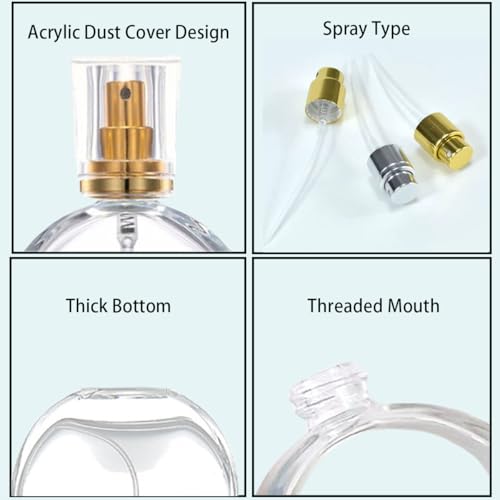 3 Pcs Perfume Bottle Atomizers,1 oz Refillable Fine Mist Sprayer Empty Fragrance Bottles Portable Travel Perfume Dispenser Containers for Essential Oil perfumery(30ml)