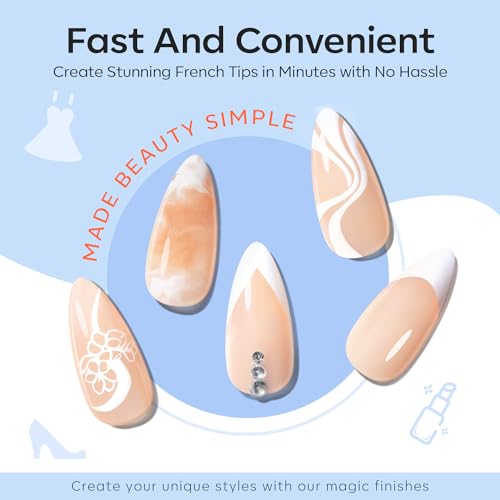 Modelones French Tip Tool- 6 Pcs Nail Stamp French Manicure Kit Suitable for DIY Together with Gel Nail Polish Art Tips Printing Tool Kit