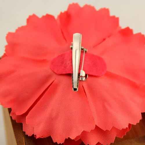 Women's 4Pcs Bohemia Peony Flowers Hairpin Hair Clip Flower Brooch for Travel Party Festivals PF-22 (Fuchsia)