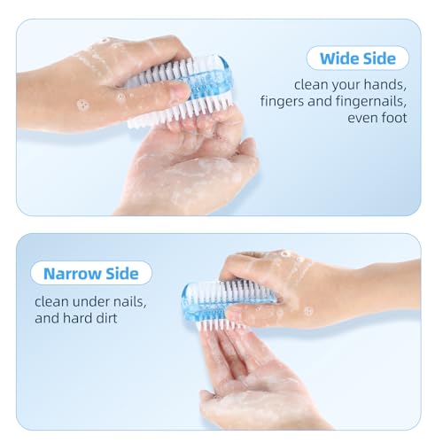 5 Pack Nail Brush for Cleaning Fingernails - Two Sided Hand Fingernail Scrub Brush Set, Soft Stiff Bristles Scrubber Nails Toes Cleaning Brush