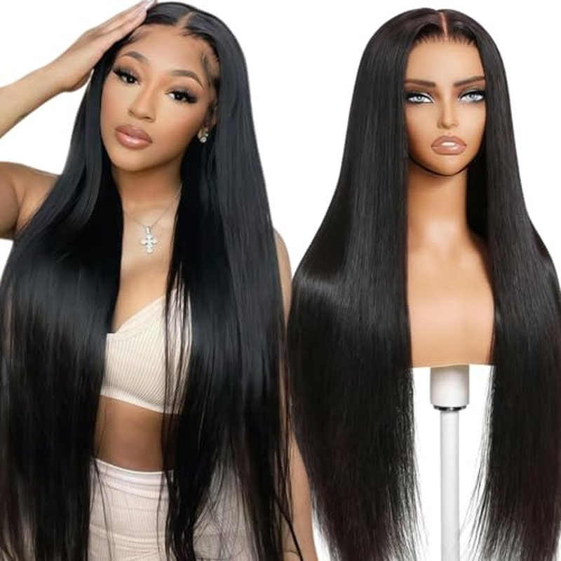 DULOVE Lace Front Wigs Human Hair 13x4 Straight HD Transparent Lace Front Wigs for Women Pre Plucked With Baby Hair 220 Density Glueless Natural Color 22inch