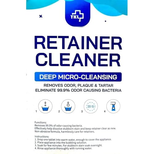 Retainer & Denture Cleaner Tablets - 4 Months Supply (120 pcs) Dental Retainers for Aligner - Mouth & Night Guards - False Teeth Whitening - Removes Odor & Plaque (120 Pcs)