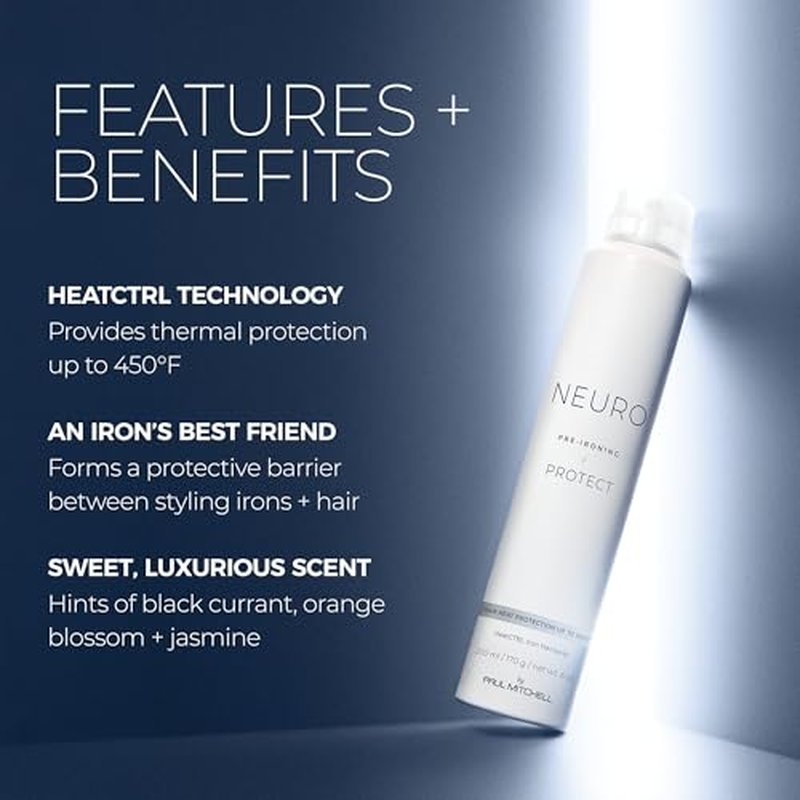 Neuro by Paul Mitchell Protect HeatCTRL Iron Hairspray, Perfect Prep + Finish For Heat Styling, For All Hair Types