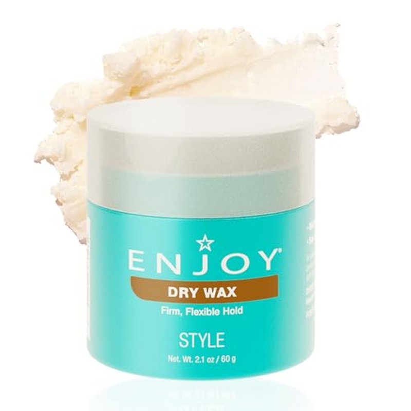 Enjoy Dry Wax - Non Greasy Pliable Texture Hair Wax - Firm Flexible Hold Natural Matte Finish (2.1 Oz)