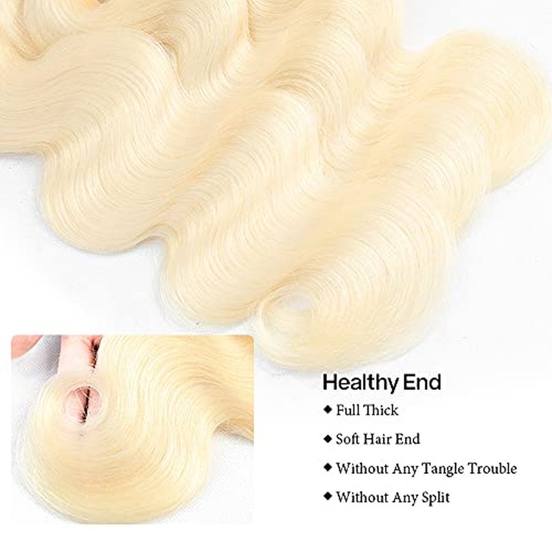 #613 Blonde Bundles Human Hair Body Wave Bundles 18 18 18 Inch Honey Blonde Body Wave Bundle Human Hair Extensions Unproceesed Virgin Hair 100 Gram Per Bundle 3 Bundle