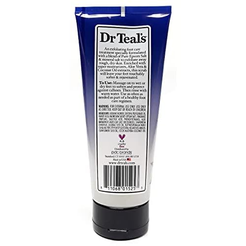 Dr. Teals Softening Remedy Coconut Oil Foot Scrub Gift Set (2 Pack, 6oz ea.) - Essential Coconut Oils & Aloe Vera Replenish and Moisturize Dry, Damaged Skin - Blended with Pure Epsom Salt