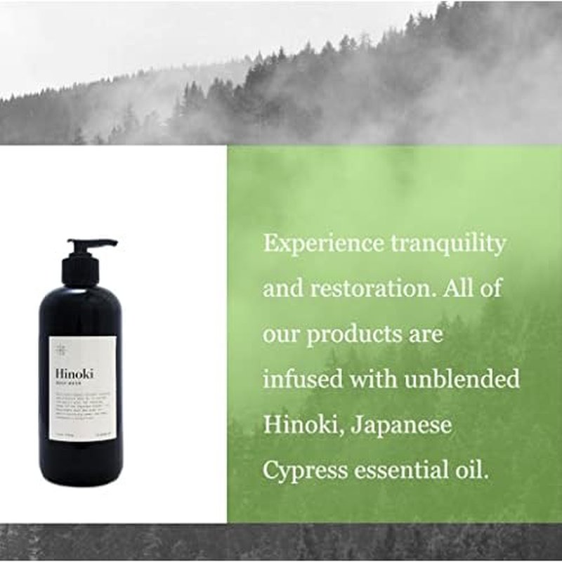 TE + TE Hinoki Body Wash with Japanese Hinoki Essential Oil | Gentle & Hydrating | Soothing Aroma | Vegan