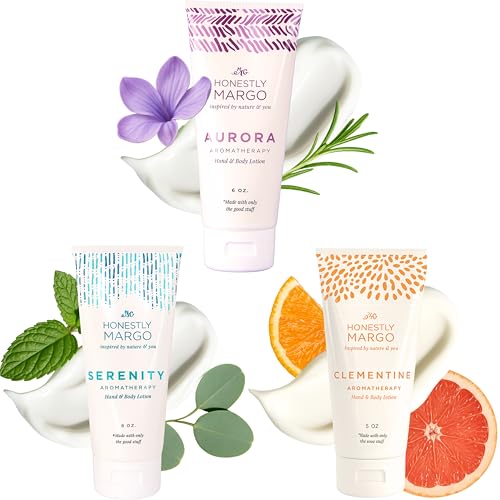Honestly Margo Aromatherapy Hand & Body Lotion Set (Lavender, Eucalyptus and Citrus, 6 Oz) ? Hydrating Moisturizer with Essential Oils, Clean, Cruelty-Free Body Care, Bath Products, and Hand Cream