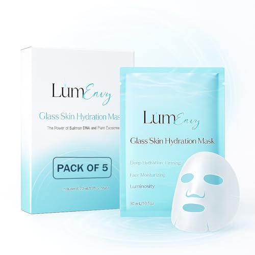 L?mEnvy Glass Skin Hydration Mask | Salmon DNA (PDRN) & Centella Collagen Face Mask - Deep Hydration, Pore Refining, Brightening & Firming Bio-Cellulose Facial Sheet for Radiant Glow
