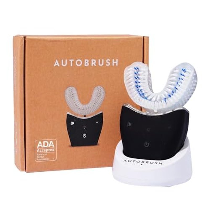 autobrush Sonic Pro Electric Toothbrush ? Only ADA Accepted U-Shaped Brush, Clinically Proven Up to 5.1X Better Cleaning, 30-Second Full Mouth 360 Clean, Rechargeable, Waterproof, Black, Men's Regular