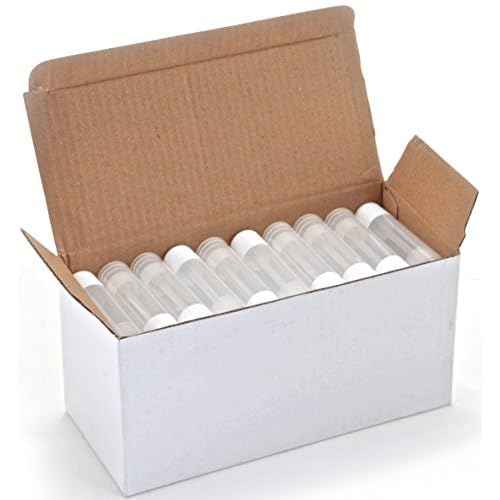 Vivaplex 50, Clear, Empty, 5.5 ml Lip Balm Tubes with White Caps